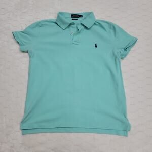 Polo Ralph Lauren Classic Fit Mesh Polo Shirt Mens Medium M Turquoise Aqua Teal